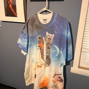Space Cat T Shirt XXL